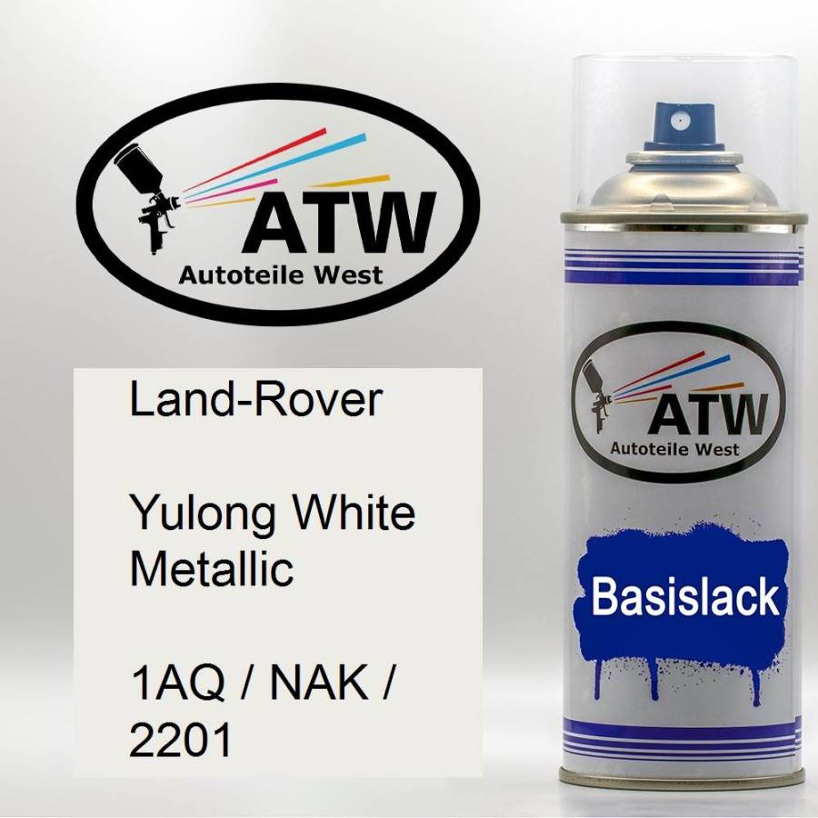 Land-Rover, Yulong White Metallic, 1AQ / NAK / 2201: 400ml Sprühdose, von ATW Autoteile West.